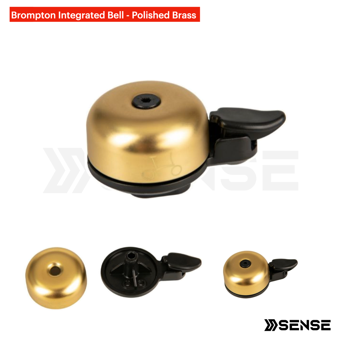Brompton Integrated Bell Polished Brass / Black Aluminium
