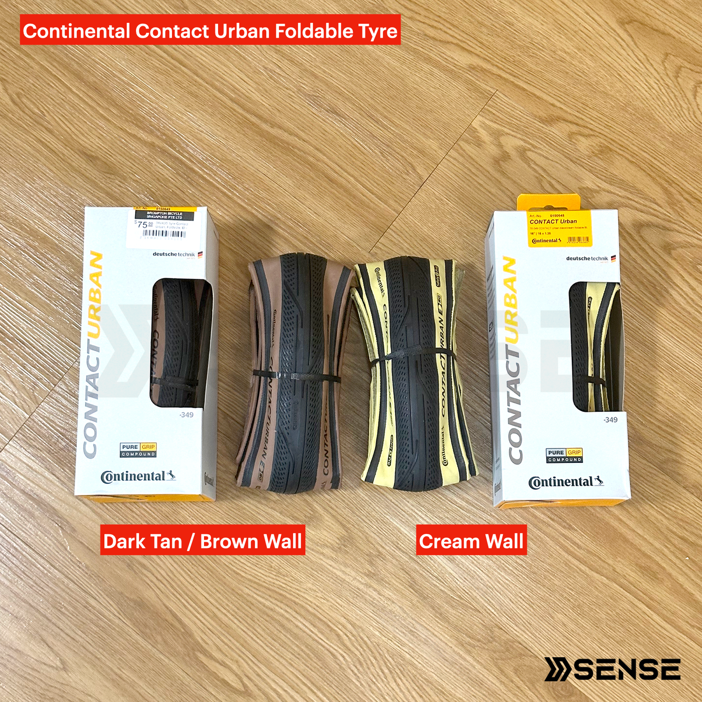 Continental Contact Urban Black / Dark Tan / Brown / Cream Wall Foldable 35-349 Tyre