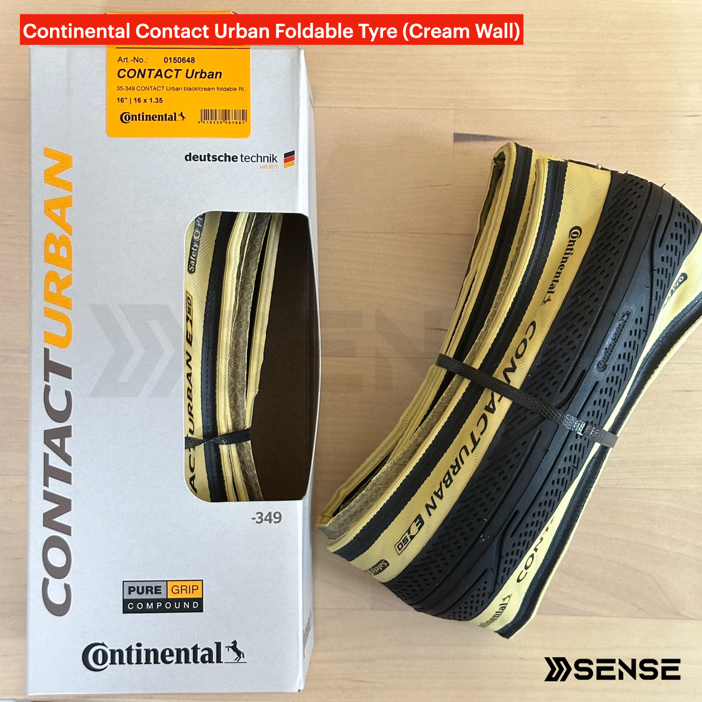 Continental Contact Urban Black / Dark Tan / Brown / Cream Wall Foldable 35-349 Tyre