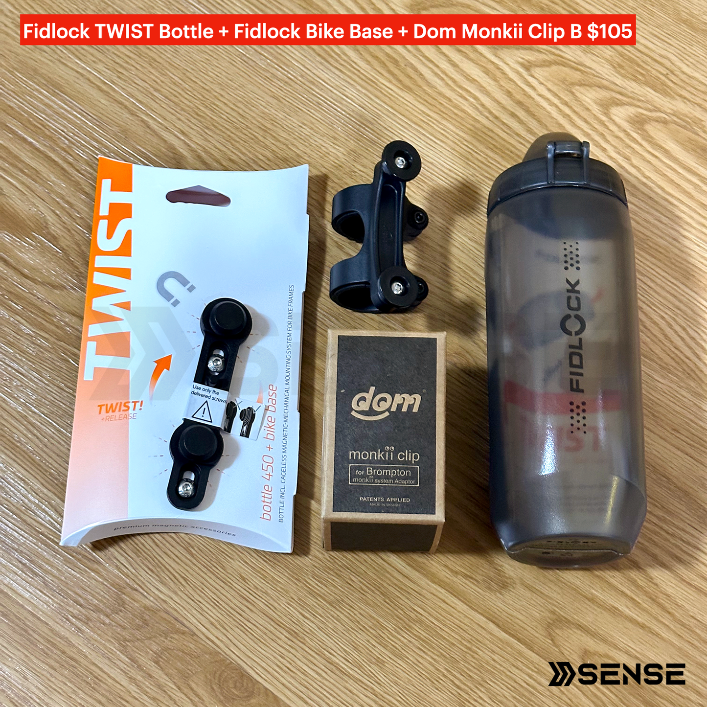 Fidlock TWIST Bottle 590ml Bike Base Strap Trigo Cage Adaptor Dom Monkii Clip B