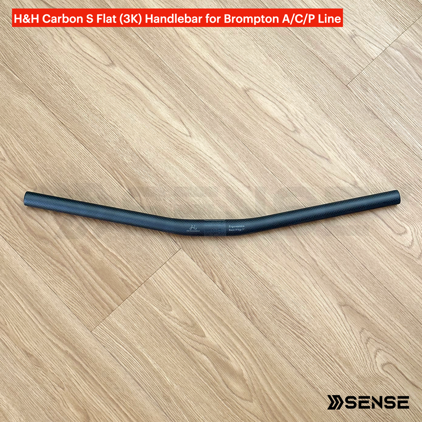 H&H Carbon Handlebar Flat S Straight Low Mid Riser Bar Handle for Brompton A/C/P Line