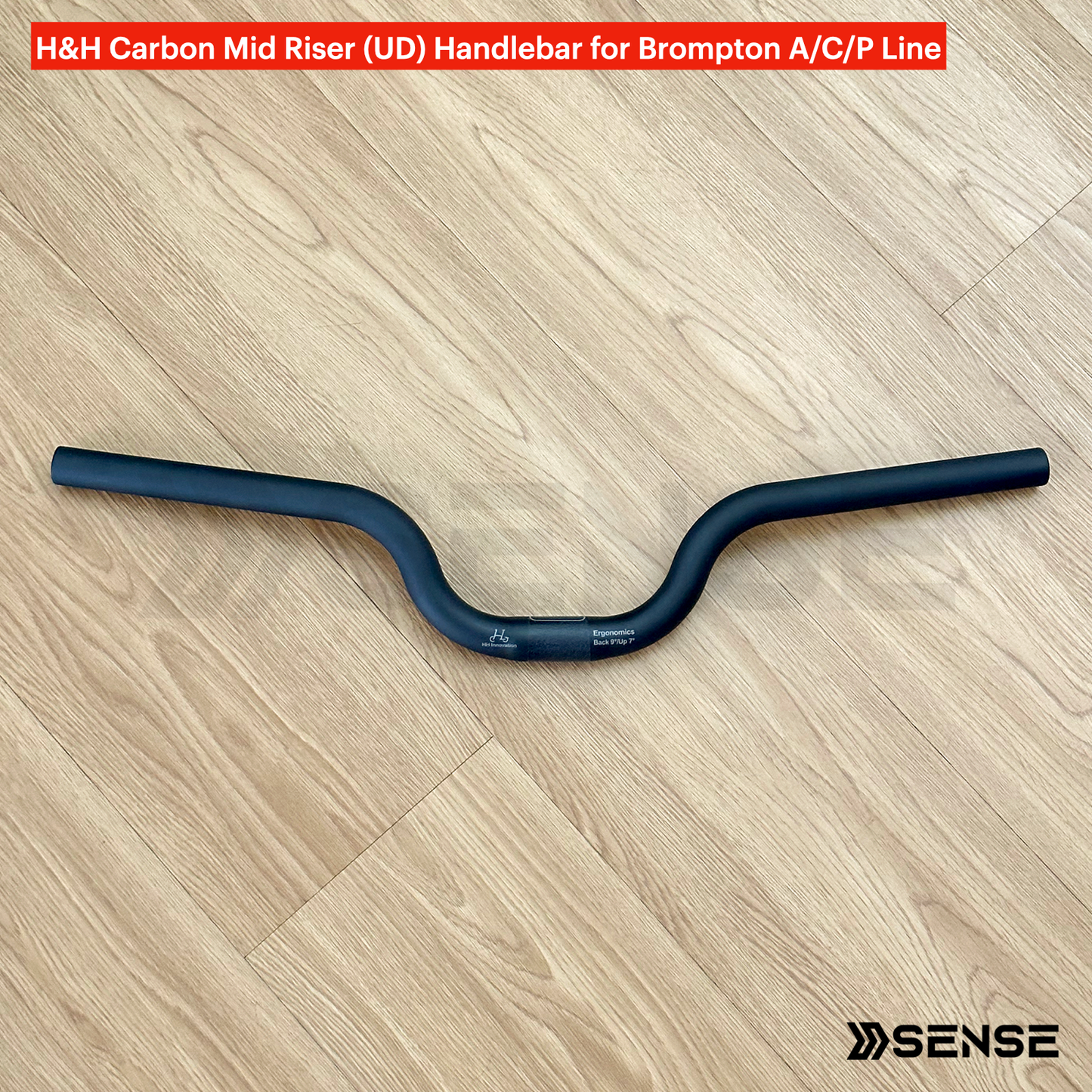 H&H Carbon Handlebar Flat S Straight Low Mid Riser Bar Handle for Brompton A/C/P Line
