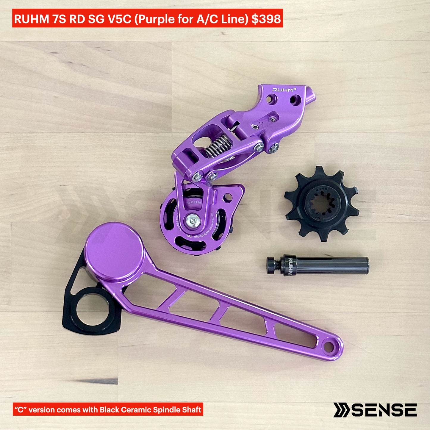 RUHM 7S Gear Set RD Rear Derailleur Tensioner for Brompton A/C Line