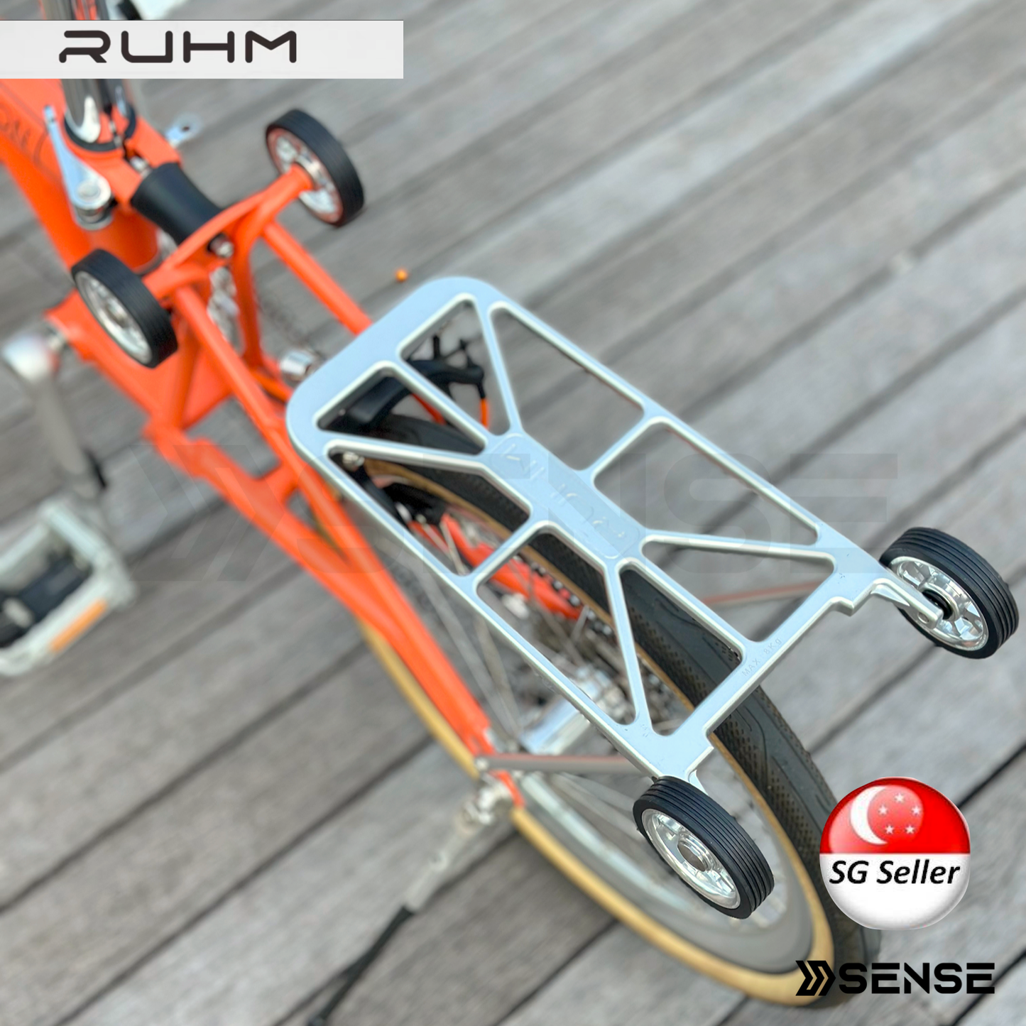RUHM Rear Rack for Brompton A/C Line