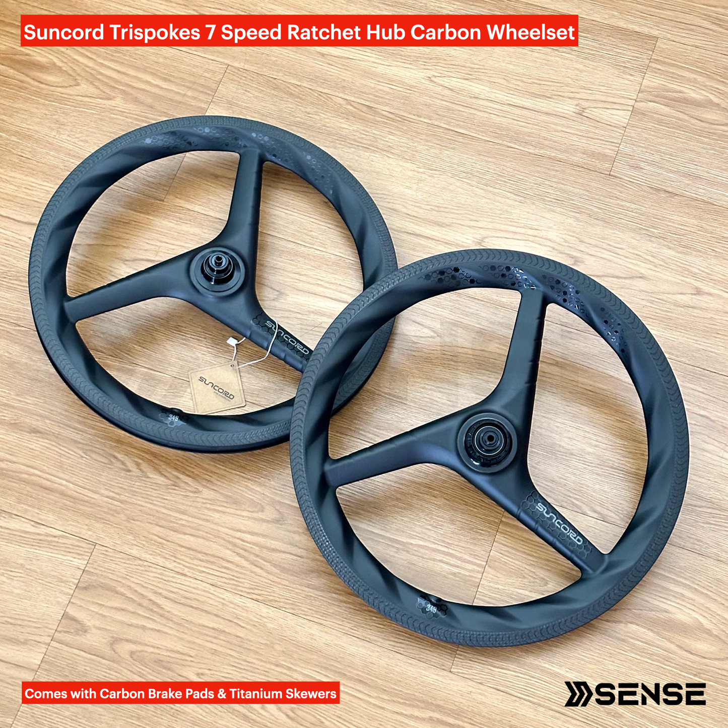 Suncord Trispokes 7 Speed Carbon Wheelset