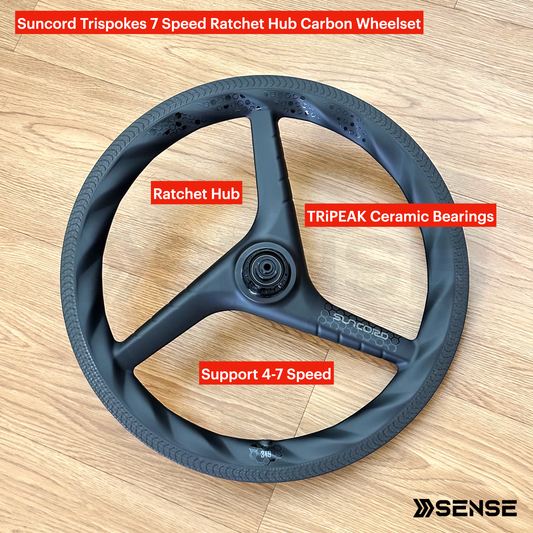 Suncord Trispokes 7 Speed Carbon Wheelset