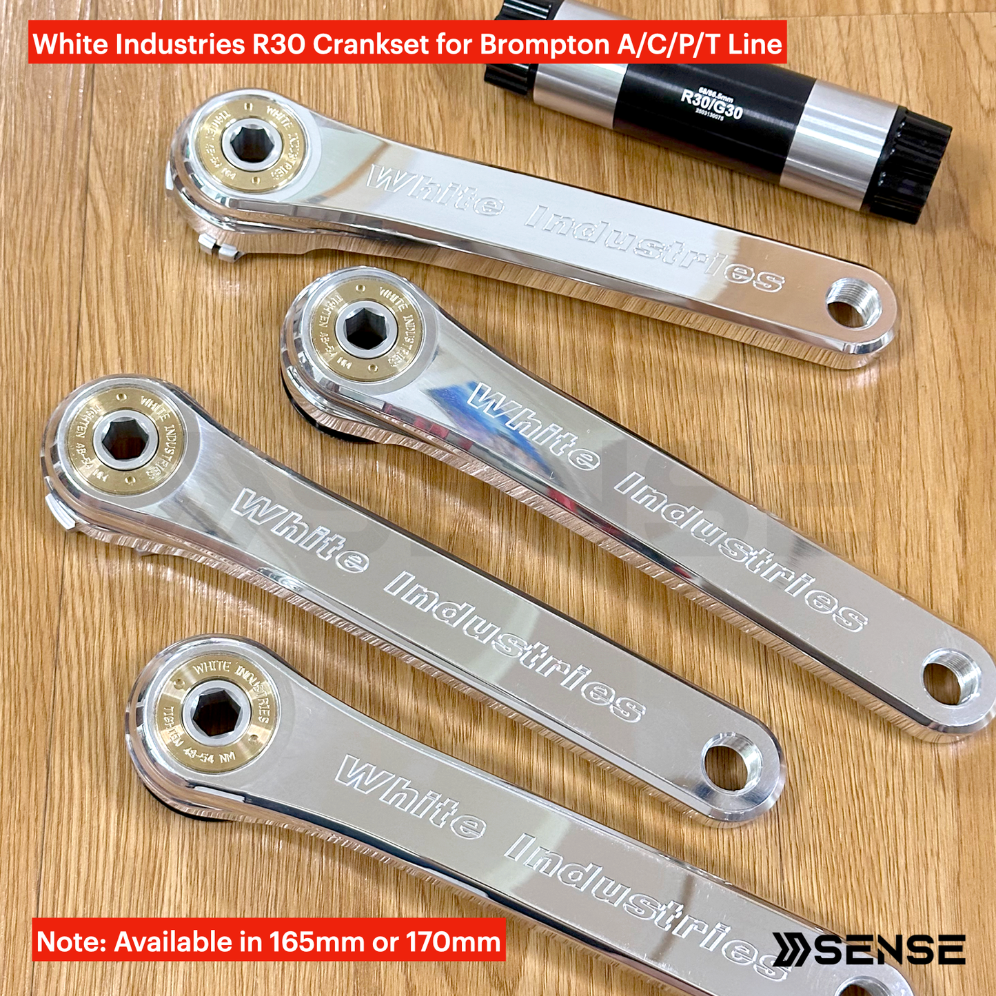 White Industries R30 Chrome Silver Crank Arms