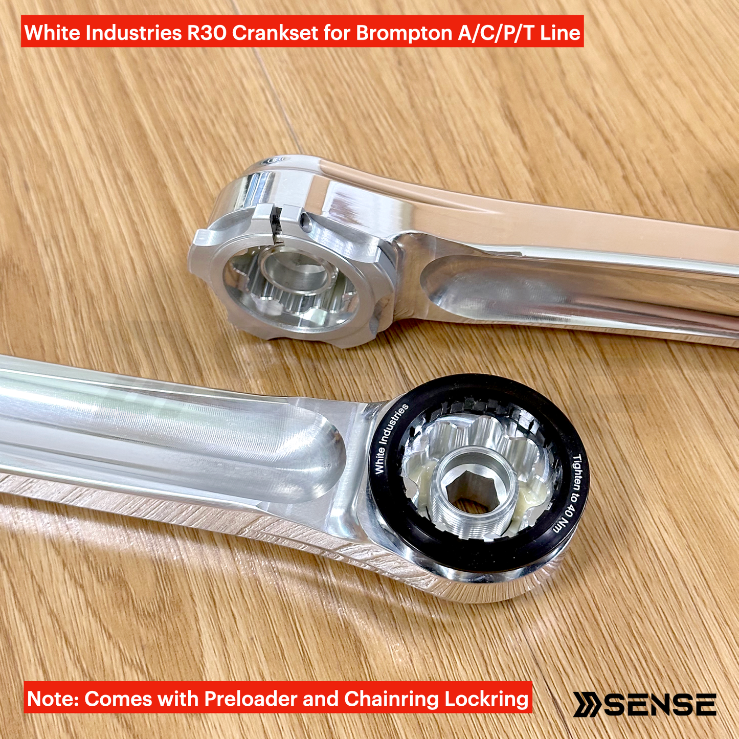 White Industries R30 Chrome Silver Crank Arms