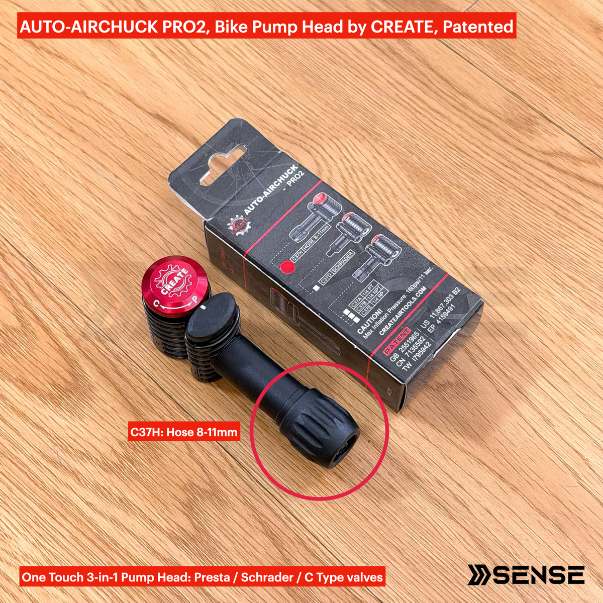 AUTO-AIRCHUCK PRO2 Bike Pump Head by CREATE