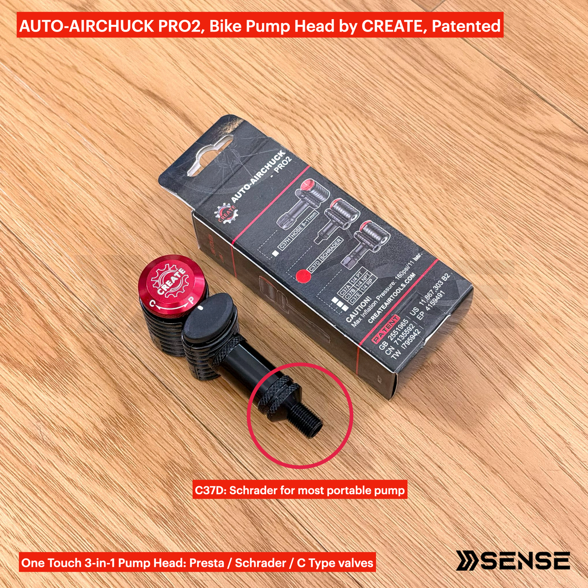 AUTO-AIRCHUCK PRO2 Bike Pump Head by CREATE