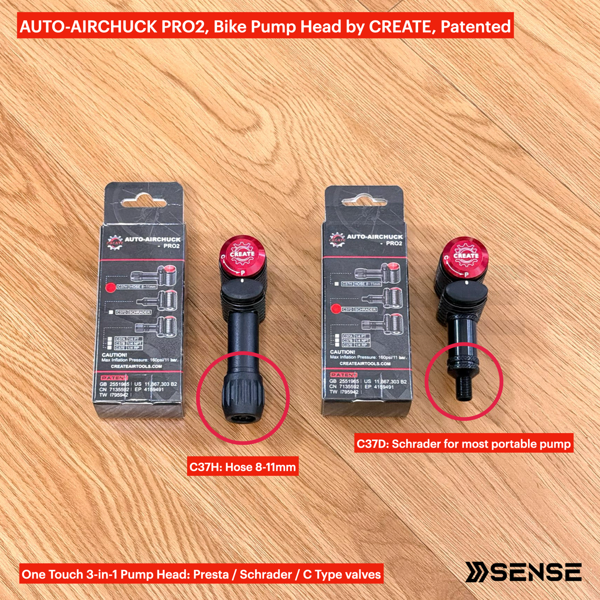 AUTO-AIRCHUCK PRO2 Bike Pump Head by CREATE