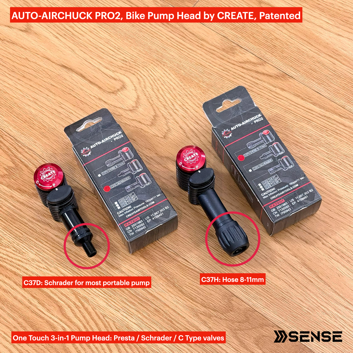 AUTO-AIRCHUCK PRO2 Bike Pump Head by CREATE