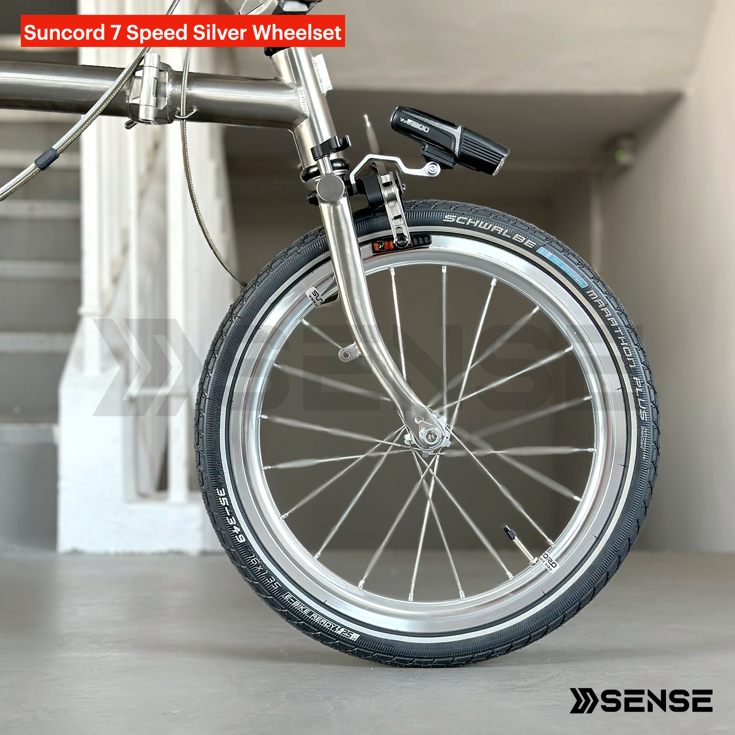 Suncord 7 Speed Polished Silver Aluminium Rims Wheelset