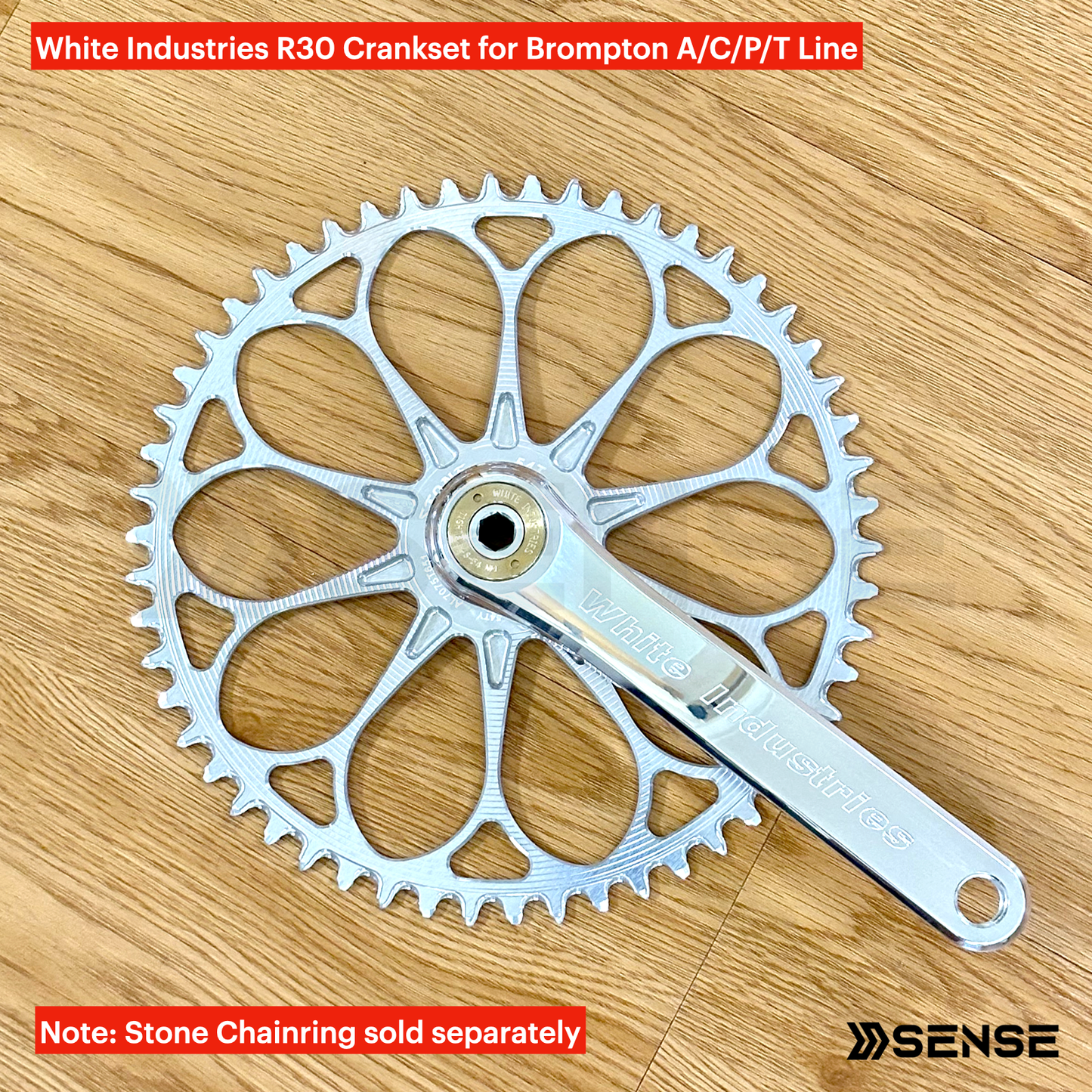 White Industries R30 Chrome Silver Crank Arms