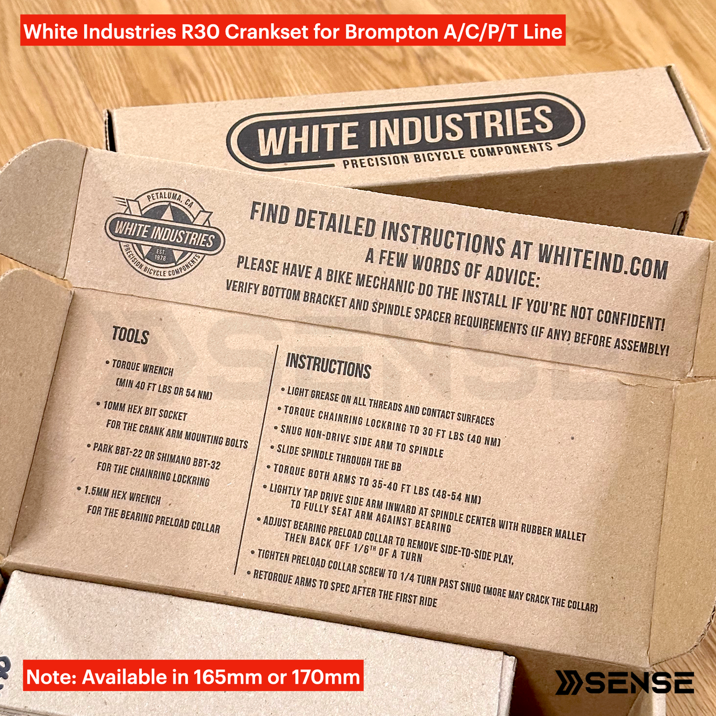 White Industries R30 Chrome Silver Crank Arms